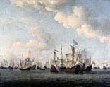 Naval Battle Between Dutch and French Merchant Ships